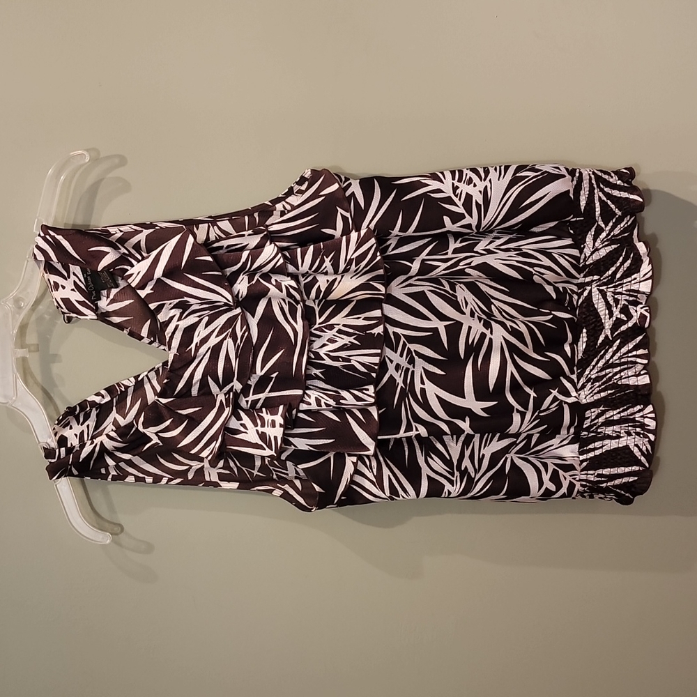 Neu Options Brown Ruffle Tank